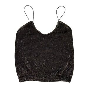 Intimately Free People Black‎ Gold Sparkle Holiday Crop Top Tank Size XS/S